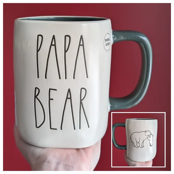 Rae Dunn Dining Rae Dunn Papa Bear Double Sided Mug Poshmark